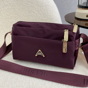 Oxford Cloth Mini Square Bag Womens Crossbody Shoulder Bag Multi-Layer Simple Nylon Fashionable Leisure Handbag for Middle-Aged Mothers