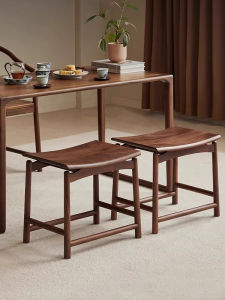 New Chinese Style Black Walnut Tea Table Stool Zen Ancient Wind Simple Home Use Tea Table Stool Dining Stool Makeup Stool