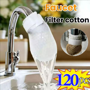 YESPERY 120Pcs Universal Faucet Filter Bag Anti-Splash Thicken Faucet Filter Cotton with Strap Tap Water Filter Bag