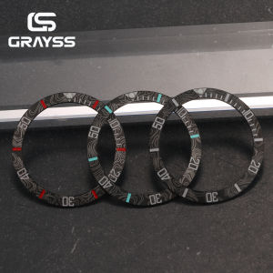 GRAYSS 38mm carbon fiber For 40mm SUB Watch Case Watch Bezel Insert Ring Slope NH35 NH34 GMT Diving Men Watch Part Accessories