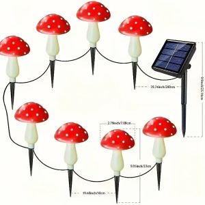 8 Head Solar Mushroom Lights Stake Garden Decor Festive Christmas Fairy Lights for Outdoor Yard Wedding Party Atmosphere