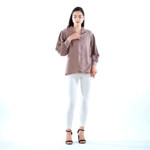 Kemeja Polos Atasan Wanita Kantoran Naomi Premium Shaqilla OOTD Style Korea Kekinian Viral Terbaru