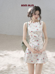 AOMALM | Đầm Satin Mini Hoa Mùa Hè