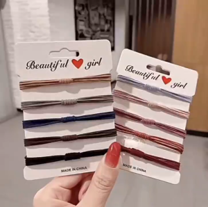 10 ชิ้น ยางรัดผมยืดหยุ่นสูง ยางรัดผมสี่เส้น สไตล์เกาหลี ยางรัดผมสำหรับผู้หญิง