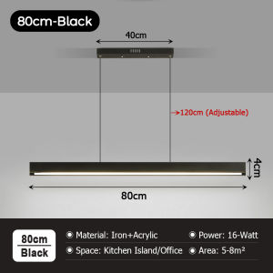 LANTU Minimalist 100cm Long-Strip Lamp Restaurant Candle Chandelier Modern Minimalist Bar Table For Home Office Dining Table And Dining Room Led Pendant Lighting Fixture