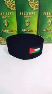 Songkok Palestina Bordir Hitam Peci Kopiah Nasional Palestine Anak Remaja Dewasa
