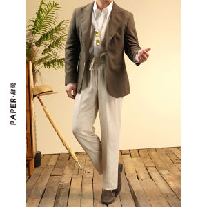 100% Linen Italian Elegant Lightweight Long Point Collar Mens Shirt Spring/Summer