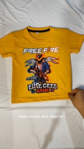 Baju Kaos Distro Anak Karakter Free Fire Elite Cees Gank - Kaos FreeFire Anak Laki Laki 1 - 10 Tahun