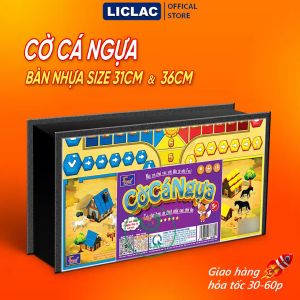 (XẢ KHO) Cờ Cá Ngựa Bàn Nhựa có thể gấp gọn có Cốc Lắc và Xí Ngầu Boardgame giải trí cùng gia đình và bạn bè
