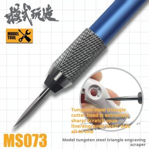 MO SHI WAN ZAO MS073 Tungsten Steel Scriber Parting Line C-Plane Engraving Tool for Gundam Gunpla Building Model Making Sharp Marking Knife