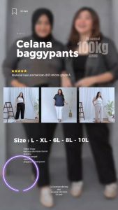 Celana Wanita Baggypants: Ritsleting Tahan Lama & Ukuran Standar Sampai Jumbo