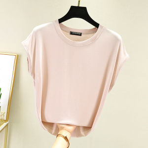 Thin Modal round Neck Vest for Women Summer Sleeveless T-shirt Loose Inner Bottoming Shirt Versatile Solid Color Top