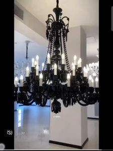 Đèn chùm pha lê đen phong cách quý tộc hoàng gia 8 tay/15 tay/18 tay/24 tay - Bảo hành 10 năm