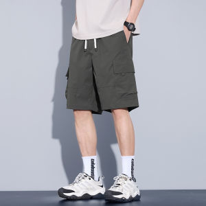 Mens Ice Silk Workwear Shorts Loose Fit Quick Dry American Style Summer Casual Pants Five Tenths Leggings by MiiOW/Catman