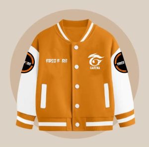 Jaket Varsity Free Fire Anak Laki Laki Perempuan Usia 2-13 Tahun/Jaket Anak Free Fire Garena Terbaru/Jacket Varsity Kekinian Gambar Freefire Terbaru Keren