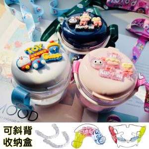 Sealed Invisalign Retainer Box Adjustable Angle Storage for Orthodontic Appliance Cleaning And Water Storage Universal Plastic