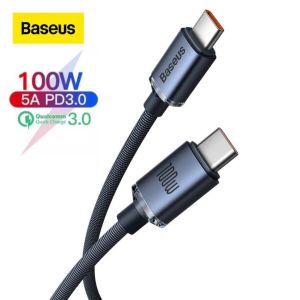 Dây sạc nhanh 2 đầu type c 100W Baseus - Dây sạc bọc dù typec to typec truyền dữ liệu cao cấp cho laptop đt samsung oppo huawei ...