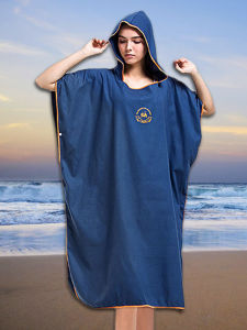 Quick Dry Swimming Robe Coat Style Beach Towel Mens Womens Summer Thermal Pool Diving Changing Room Towel Childrens