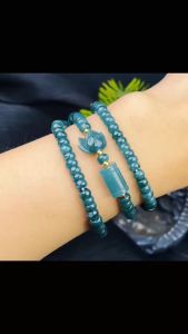 vòng tay nữ dáng chuỗi lam ngọc tự nhiên mix lu thống và charm hoa sen ngọc lam ngọc tự nhiên và charm bi vàng vòng tay đá phong thuỷ trang sức thiết kế đủ hoá đơn thẻ bảo hành