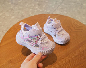Childrens Breathable Mesh Sports Sandals Summer New Style Slip-On Anti-Slip Lightweight Ultra-Fiber Low-Top Kids Shoes