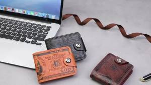 Mens Wallets with 100 US Dollar Pattern Hasp Male Leather Wallet with Zipper Card Holder Coin Pocket Purse Cartera Hombre