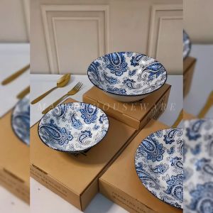 Mason MANGKOK KERAMIK / MANGKOK SUP SERBAGUNA MOTIF BLUE CHILE 7" 9"