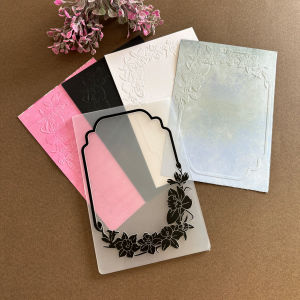 1-Piece Flower and Butterfly Decorative Relief Folder - Plastic White Fantasy Theme Template for Scrapbook Card Making and Wed