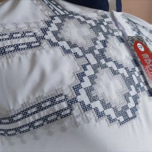 Abdillah - Baju koko putih dewasa bordir lengan panjang (grosir)