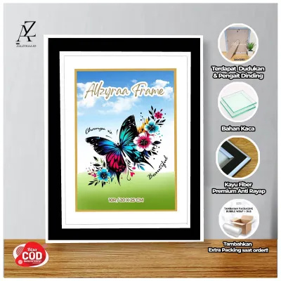 Termurah!! Bingkai + KACA 10R / 20x25 cm Minimalis Ukir Murah Tersedia Harga Grosir estetik aesthetic Kaca Frame Pigura Mdf