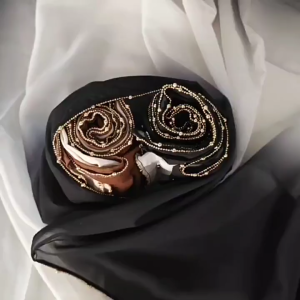 Tudung Gradient Chiffon Long Shawl Gold Chain Hijab Head Scarf Muslim Headscarf Women Shawl Pashmina