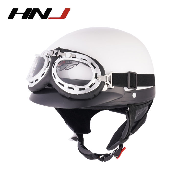 HNJ Helmet for motorcycle half face for goggles retro helmets and ...