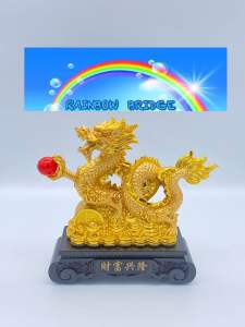 2024 Lucky Dragon Statue Feng Shui Decor Figurines Sculpture Collectibles for Luck & Success Wealth#