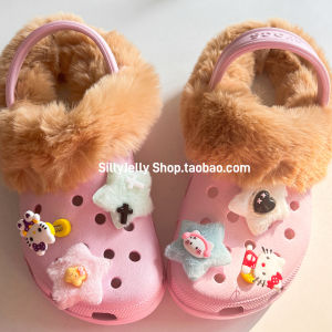 Original Winter Plush LED Flashing Kitty Shoe Flowers Cute Clog Shoe Accessories Y2K Hole Shoe Decorations Unbranded