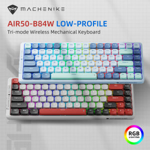 Machenike Air50 Low-Profile Wireless Mechanical Keyboard 84 Keys Tri-mode Wired 2.4G Bluetooth keyboard RGB Backlit Hot Swappable Gaming keyboard
