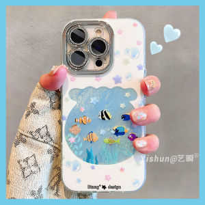 Dreamy Colorful Star Bubble Fish Silicone Phone Case with Lanyard Protection for Apple 16 Promote Max 17 Promo iPhone 13 pro Summery Theme 16 Pm