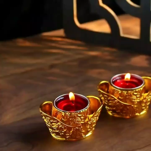 Yuanbao smokeless candle fortune candlestick home red festival temple worship God of Wealth worship Buddha before the