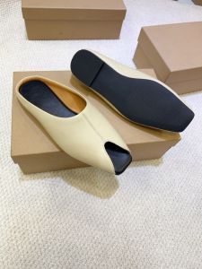 Summer leather Muehl shoes - fashionable flip-flops half-covered womens outerwear style open-toe slip-on peep-toe sandals