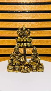 Lakshmi Kubera with Gajalakshmi Brass Statue | Hindu Wealth & Prosperity Idol for Home & Business Pooja