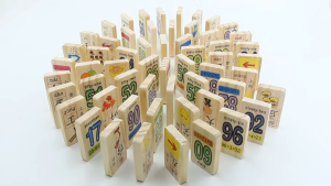 【SG-spot】Children Early education read wooden building blocks dominoes puzzle toys 100PCS