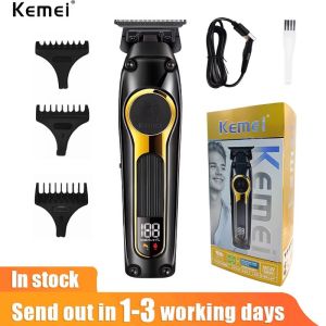 Kemei ปัตตาเลี่ยนไฟฟ้าไร้สายของผู้ชายสามารถชาร์จได้เครื่องตั้งสัญญาณโทรทัศน์เหมาะสำหรับช่างทำผม KM2351