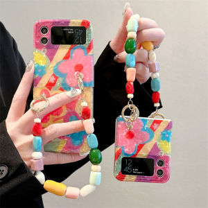 Colorful Flower Design Silicone Phone Case for Samsung Galaxy Z Flip6 Foldable Screen Lightweight Portable Womens Style Anti-Fall