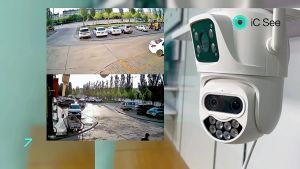 Hamrol 8MP 4K PTZ WiFi IP Camera with Dual Lens Dual Screen Color Night Vision Outdoor Waterproof 6MP Security IP Camera CCTV Surveillance Camera ICSEE APP