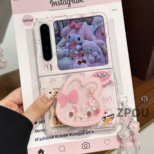 ZPOU Huawei PuraX Foldable Screen Phone Case Green Leaf Flower House Cake Bear Pocket2 Mela Magnetic Attraction Stand Xiaomi MIXFlip Lanyard Zflip65 Womens Style
