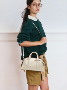 Jonbag | Luxury Top Grain Leather Boston Handbag for Women Shoulder Crossbody