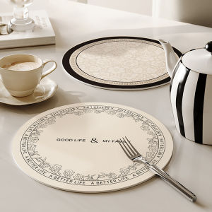 Heat-resistant Place Mat Leather Waterproof Oil-resistant No-wash Retro Luxury Tableware Pad