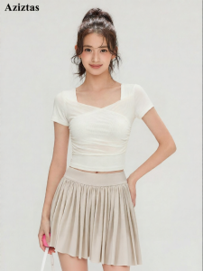 aziztas | Breast Pad Sheer Workout T-Shirt Summer Slim Fit