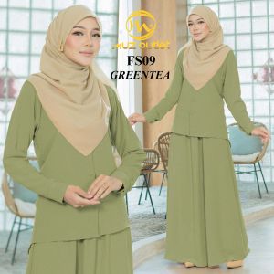 Ada saiz FIONA SUIT set blouse dan skirt muslimah Ironless material berkualiti CEY Premium S-2XL