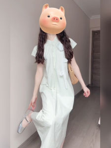 Elegant Overweight New Chinese Style Floral Print Cheongsam Dress Womens Summer High Waist Long Skirt Korean Version A-Line Dress