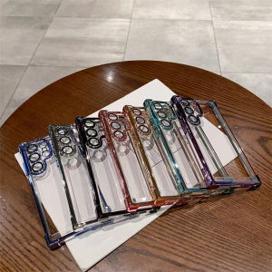 Luxury Shockproof Plating Clear Case For Samsung Galaxy S25 edge S24 Ultra S23 FE S22 Plus S21 S20 Hard Acrylic Hybrid Cover
