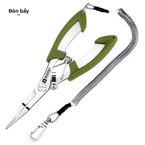 Booms Fishing H01 Kéo Thép Không Gỉ Đa Chức Năng Có Dao Cắt Dây Bện Và Dụng Cụ Tháo Móc Cá - Dụng Cụ Câu Cá